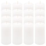 Bílá parafínová svíčka rustikální 10 cm, 25 h, sada 16 ks