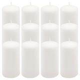 Bílá parafínová svíčka 11,5 cm, 30 h hoření, sada 12 ks