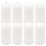 Bílá parafínová svíčka rustikální 10 cm, 25 h, sada 8 ks
