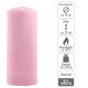 Růžová parafínová svíčka 25 cm, 180 h hoření, sada 2 ks