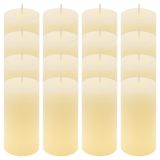 Krémová parafínová svíčka rustikální 10 cm, 25 h, sada 16 ks