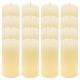 Krémová parafínová svíčka rustikální 10 cm, 25 h, sada 16 ks