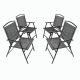 Sada zahradních židlí, černá, 90,5 x 57 x 65,5 cm, 4 ks