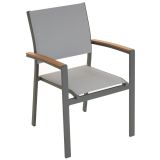 Zahradní stohovatelná židle, antracit, 86,5 x 57 x 57,5 ​​cm