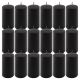 Černá parafínová svíčka 11,5 cm, 30 h hoření, sada 18 ks