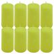 Světle zelená parafínová svíčka 10 cm, 20h hoření, sada 8 ks