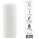 Bílá parafínová svíčka 25 cm, 180 h hoření, sada 4 ks