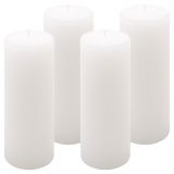 Bílá parafínová svíčka rustikální 20 cm, 90 h, sada 4 ks