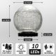 Solární osvětlení skleněná koule 10 LED, vícebarevná, 11 cm