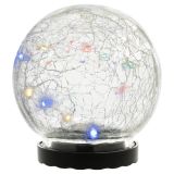 Solární osvětlení skleněná koule 10 LED, vícebarevná, 11 cm