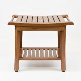 Stolička DIVERO s držákem, masivní teak, 47,2 x 33,5 x 56 cm