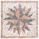 Mramorová mozaika, motiv Rosone Windrose, 90 x 90 cm