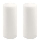 Bílá parafínová svíčka 25 cm, 180 h hoření, sada 2 ks