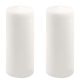 Bílá parafínová svíčka 25 cm, 180 h hoření, sada 2 ks