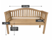 Zahradní lavice DIVERO 2místná, neošetřená, 131,5 cm