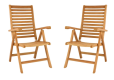 Skládací židle DIVERO, teakové dřevo, 2 kusy