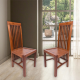 Jídelní židle DIVERO s teakovým  povrchem, 2 ks