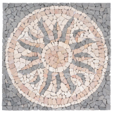Mramorová mozaika, motiv „Slunce“, 90 × 90 cm