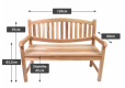 Zahradní lavice DIVERO, teakové dřevo, neošetřená, 120 cm