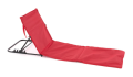 Polstrovaná plážová podložka s opěradlem, červená, skládací