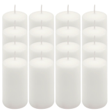 Bílá parafínová svíčka 10 cm, 20 h, 16 ks