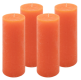 Oranžová parafínová svíčka rustikální, 20 cm, 90 h, 4 ks