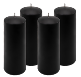 Černá parafínová svíčka, 20 cm, 80 h, 4 ks