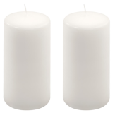 Bílá parafínová svíčka 15 cm, 65 h hoření, 2 ks