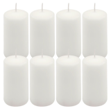 Bílá parafínová svíčka 10 cm, 20 h, 8 ks