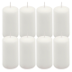 Bílá parafínová svíčka 10 cm, 20 h, 8 ks
