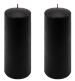 Černá parafínová svíčka 20 cm, 80 h hoření, 2 ks