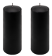 Černá parafínová svíčka 20 cm, 80 h hoření, 2 ks