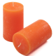 Oranžová parafínová svíčka rustikální 11,5 cm, 40 h,12 ks