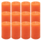 Oranžová parafínová svíčka rustikální 11,5 cm, 40 h,12 ks