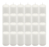 Bílá parafínová svíčka 10 cm, 20 h hoření, 24ks
