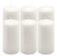 Bílá parafínová svíčka 15 cm, 65 h hoření, 6 ks