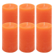 Oranžová parafínová svíčka rustikální 11,5 cm, 40 h, 6 ks
