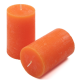 Oranžová parafínová svíčka rustikální 11,5 cm, 40 h, 6 ks