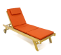 Zahradní lehátko DIVERO s polstrováním, oranžové