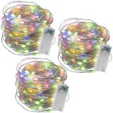 LED světelný řetěz 3x40 LED, barevný, časovač, vnitřní, 4m