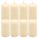 Krémová parafínová svíčka 10 cm, 20 h hoření, sada 8 ks
