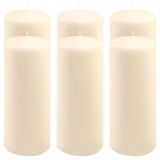Krémová parafínová svíčka 25 cm, 30 h hoření, sada 6 ks