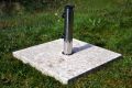 Stojan na slunečník z mramoru a ušlechtilé oceli, čtvercový, 25 kg