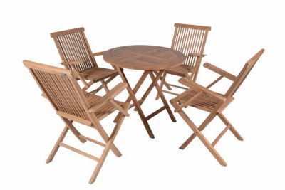 DIVERO zahradní skládací nábytek z týkového dřeva Garth