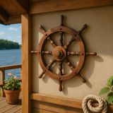 Dřevěné kormidlo Garth 80 cm, rustikální dekorace