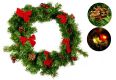 Vánoční dekorace - Vánoční věnec - 20 LED diod, 40 cm