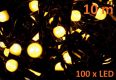 Vánoční LED osvětlení 10 m - teple bílá, 100 MAXI LED diod