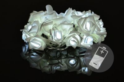 Dekorativní LED osvětlení - růže - 20 LED, studená bílá
