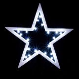 Vánoční závěsná hvězda 25,5 cm, 20 LED, studeně bílá