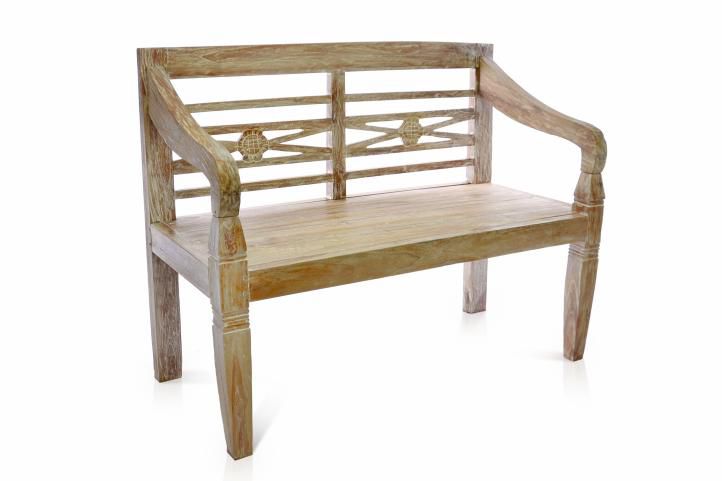 Zahradní lavice DIVERO 2-místná z masivního týkového dřeva 115 cm
